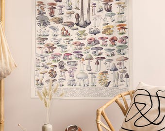 Vintage Mushroom Tapestry Wall hanging: Cottagecore Wall Decor