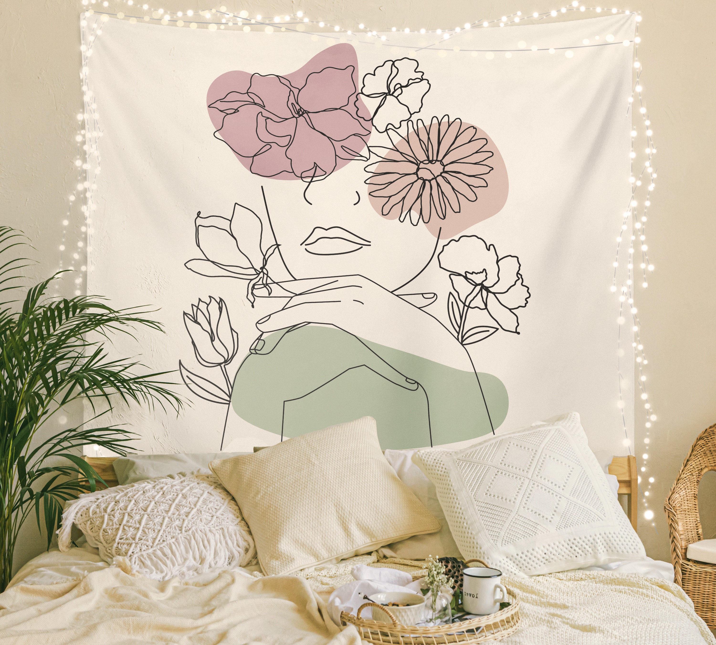 Green and pink tapestry hotsell