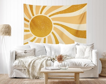 Retro 70s Sun Tapestry: Easy Home Decor