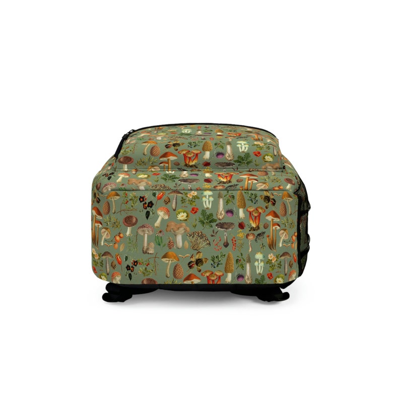 Cottagecore Backpack, Sage Green Vintage Mushroom Printed Backpack Gift ...