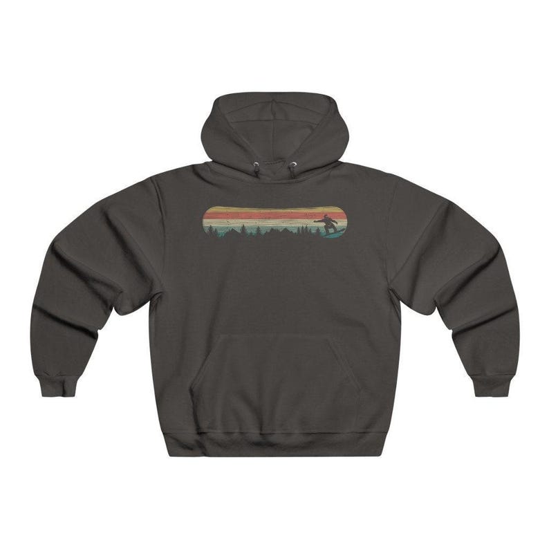 Snowboarding Long Sleeve Premium Hoodie, Snowboard Gifts for men, Minimalist Design, Husband or Boyfriend Birthday or Anniversary Gift image 3