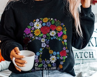 Floral Sugar Skull Sweatshirt: Dia de los Muertos Crewneck
