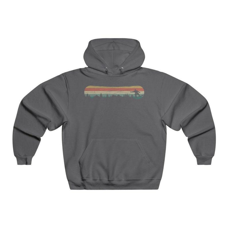 Snowboarding Long Sleeve Premium Hoodie, Snowboard Gifts for men, Minimalist Design, Husband or Boyfriend Birthday or Anniversary Gift image 6