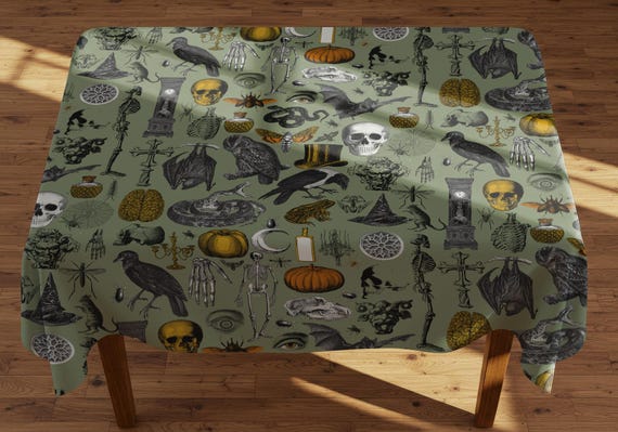 Pastel Goth Vintage Halloween Tablecloth, Dark Academia Kitchen Decor, Table Centrepiece Display Halloween Party Table Accessories