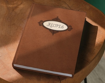 Vintage Recipes Journal hardcover notebook | Brown recipe book