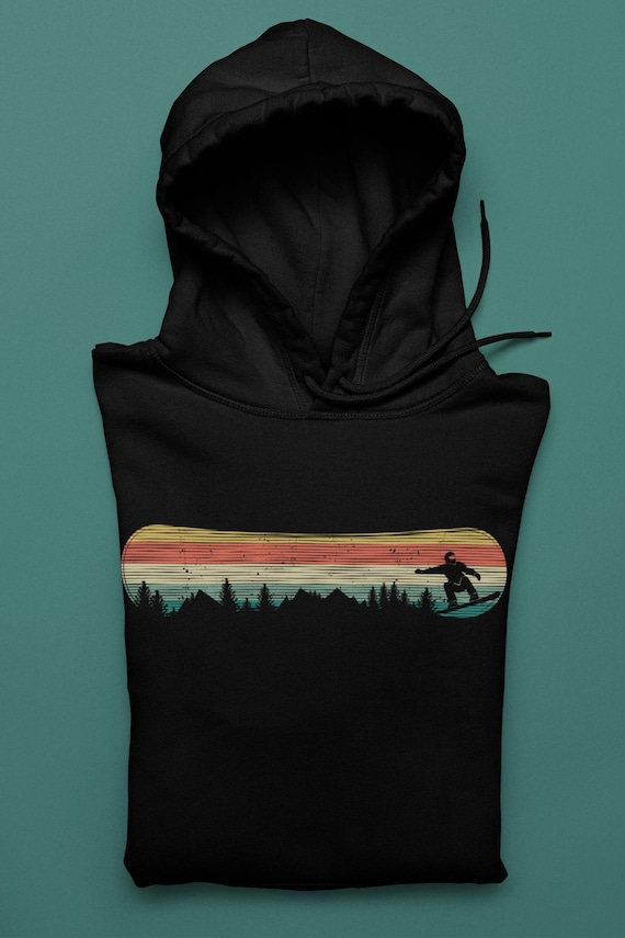 Snowboarding Long Sleeve Premium Hoodie, Snowboard Gifts for men, Minimalist Design, Husband or Boyfriend Birthday or Anniversary Gift