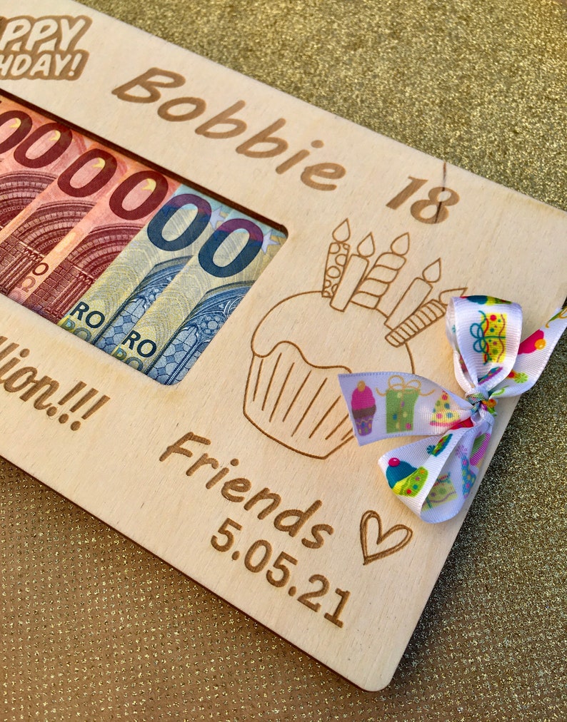 Personalized Wooden Birthday Money Gift Box - Etsy