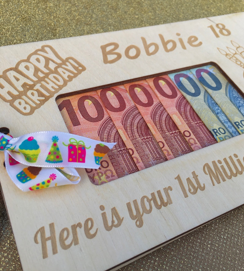 Personalized Wooden Birthday Money Gift Box - Etsy