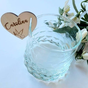 Drink Charms, Wedding Favours, Personalised Wooden Glass Charm, Place Name Setting, Gin Clubs, Drink Clubs, Hen Party, Baby Shower