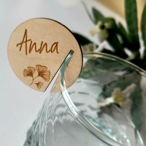 Pendentifs pour boisson, Cadeaux de mariage, Pendentif en verre en bois personnalisé, Nom de lieu, Clubs de gin, Clubs de cocktails, EVJF, Shower de bébé
