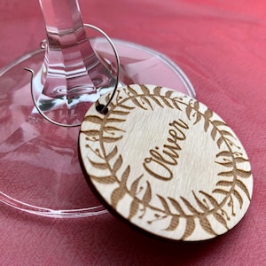 Personalised Wedding wine charms, Wine charms, Wine glass charms, Wedding charms, Wooden wine charms, Wedding favor, Anniversary charm