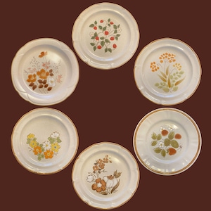 Vintage 1970's Stoneware Dinner Plates, Mismatched Stoneware Japan Plates, Your Choice Vintage Floral Stoneware Plates, Retro Dinner Plates