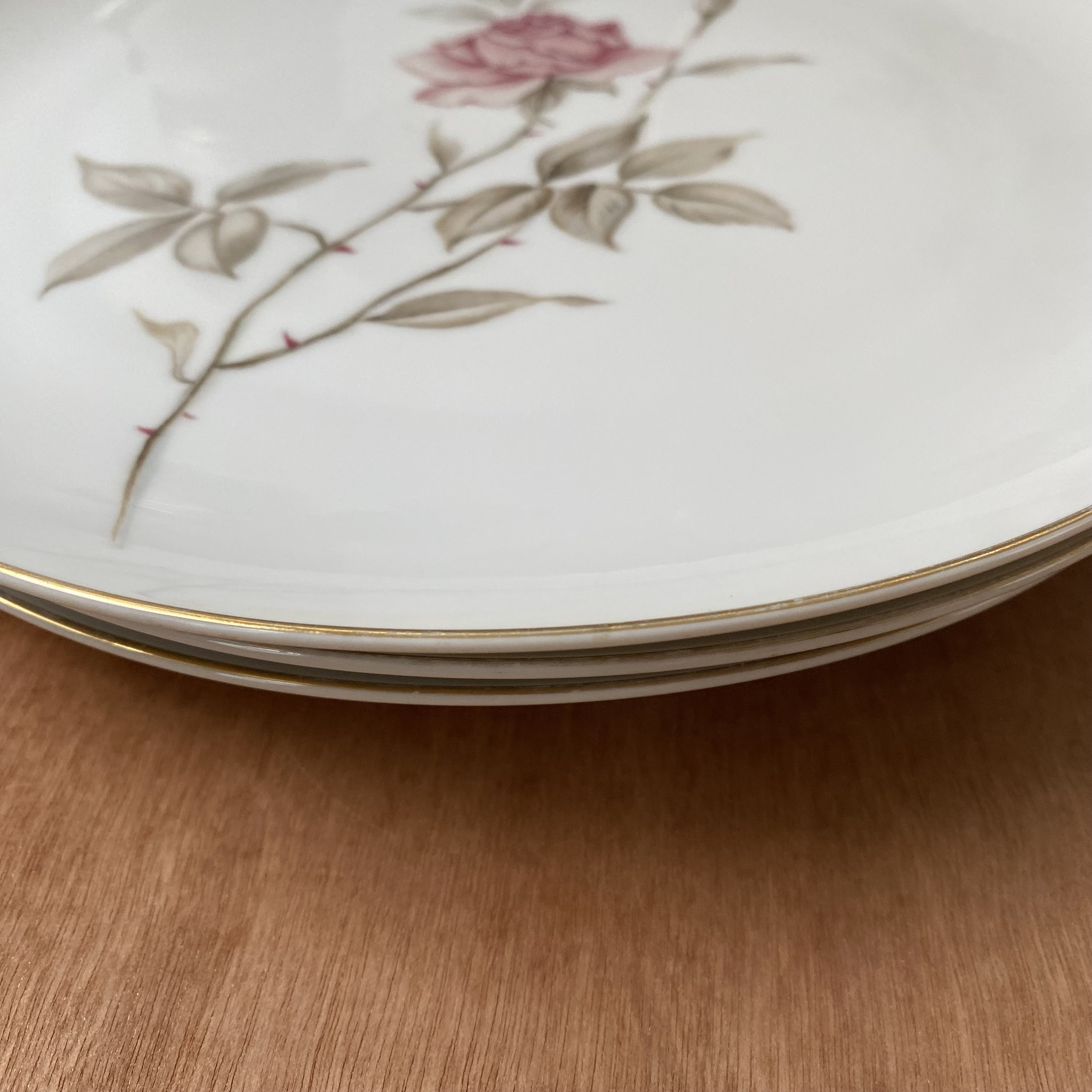 S/4 Yamato Fine China Japan Lady Rose Dinner Plates | Rose Dinner