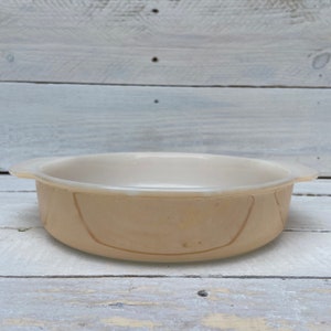 Fire King Lustreware Peach Casserole Dish, Vintage Anchor Hocking Lustre 8 Inch Baking Dish, Vintage Milk Glass