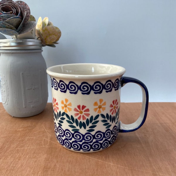 Boleslawiec Polish Pottery Mug | Ceramika Z Bolesława Swirl Pattern Mug