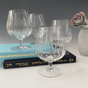 Vintage Cut Crystal Brandy Cognac Snifters, Crystal Brandy Cognac Balloon Glasses