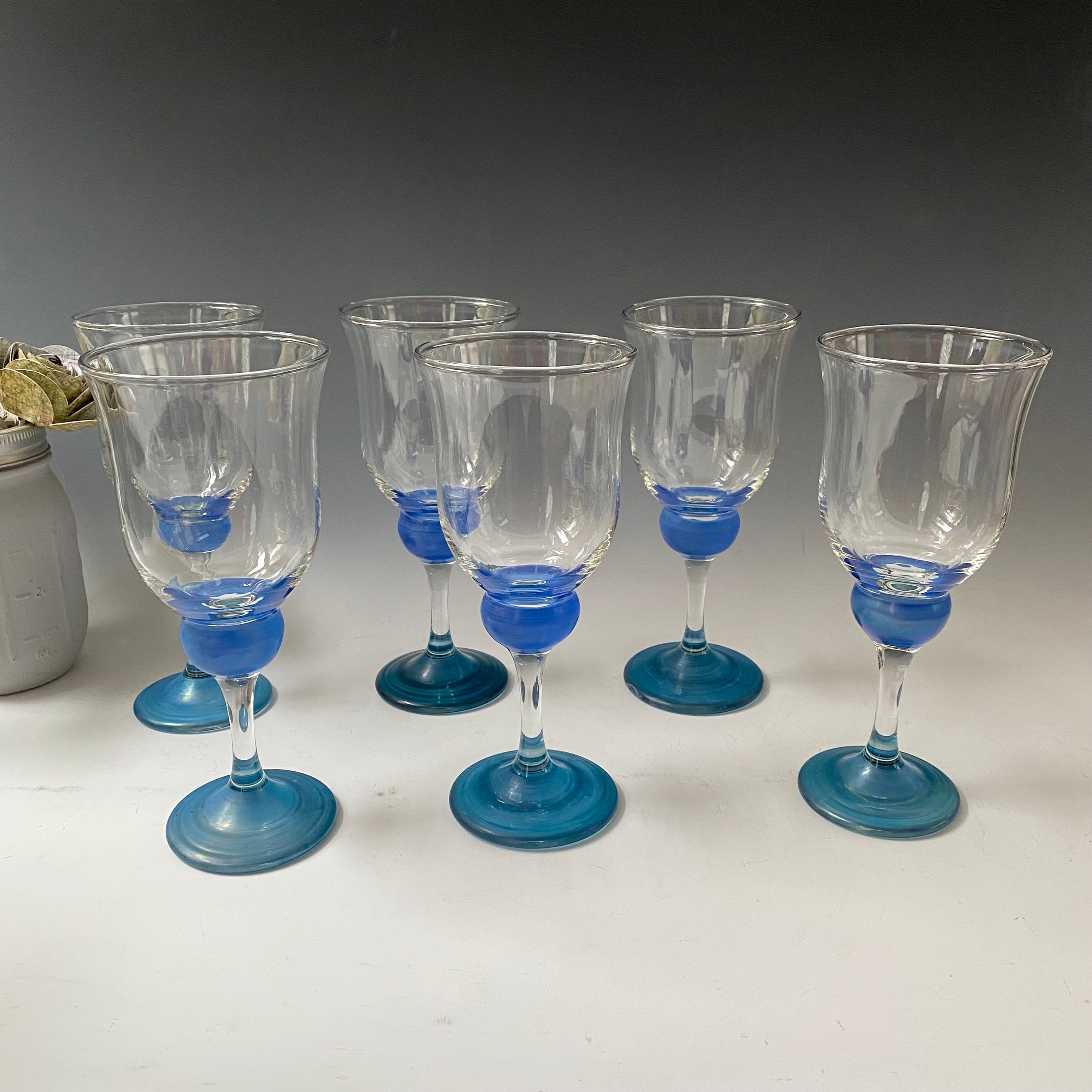 HAND BLOWN STEM WINE GLASSES – Blue Atlas Marketplace