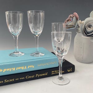 Vintage Crystal Cordial Gläser, geschliffene Kristall Aperitif Likör Gläser, After Dinner Drinks Cordial Gläser