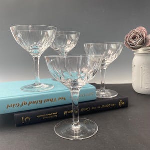 Vintage Cut Crystal Cocktail Glasses, Crystal Champagne Coupes Glasses, Cocktail Coupes, Martini Cocktail Glasses