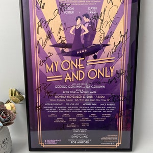 Mein einziges signiertes gerahmtes Broadway-Theater-Fensterkartenposter | Sutton Foster Gavin Creel signiertes Theaterplakat