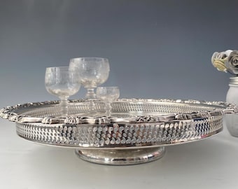 ヴィンテージ Oneida シルバープレート 脚付きバトラー ウェイター