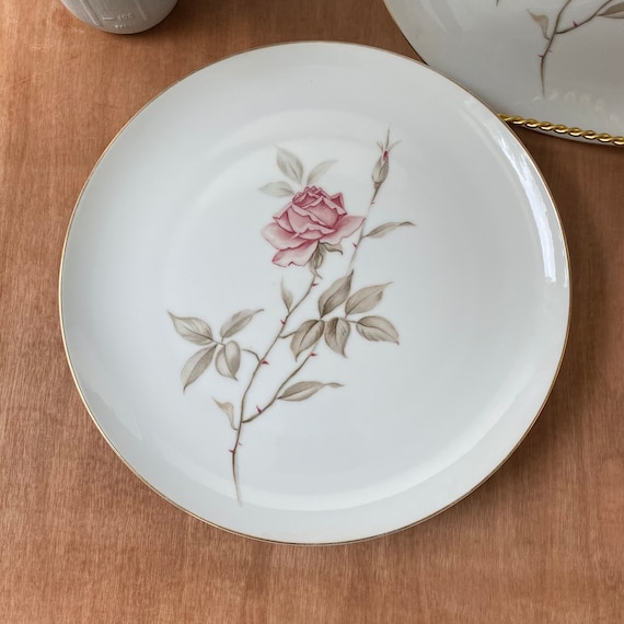 S/4 Yamato Fine China Japan Lady Rose Dinner Plates | Rose Dinner