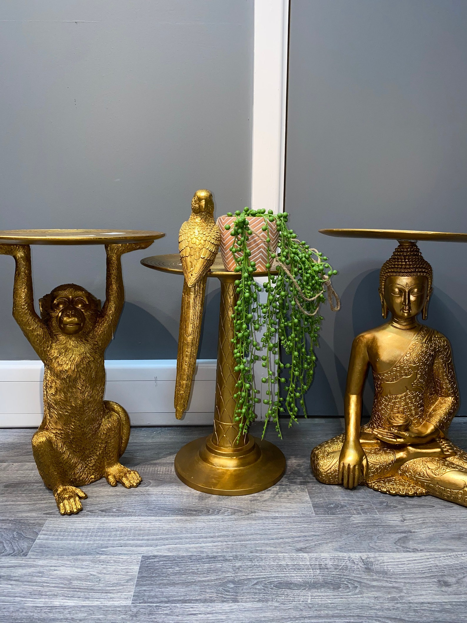 Gold Leopard Side Table Etsy UK