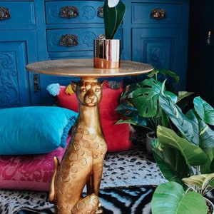 Gold Leopard Side Table