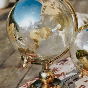 Large Globe on Metal Stand Gold