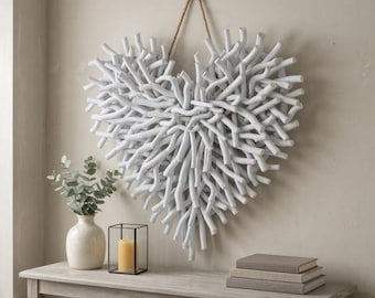 White Twig Decorative Heart