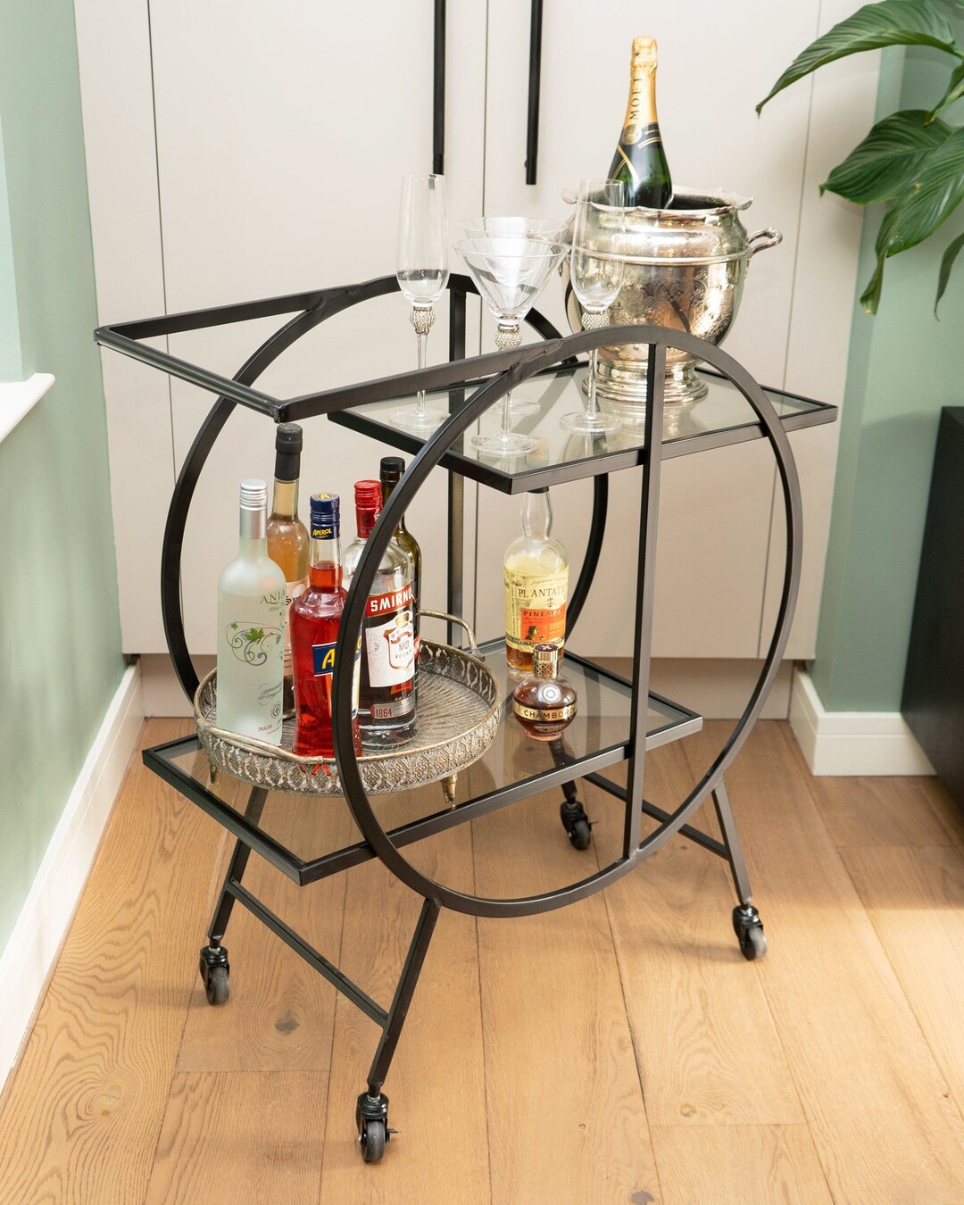 Extra Large Black Drinks Trolley Etsy