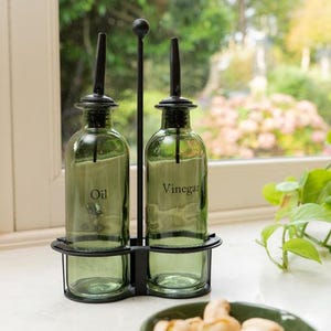Oil & Vinegar Glass Set with Elegant Dispensers