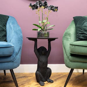 Art Deco Monkey Side Table in Black