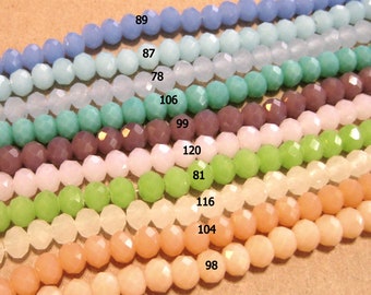 Coral Glass Imitation Jade Rondelle Donut Beads 10.5 Strand; 71 Glass Rondelle Beads 6MM Coral Imitation Jade Glass Rondelle Beads