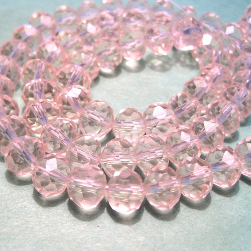 Fuchsia Pink Crystal Glass Faceted Rondelle Beads Etsy