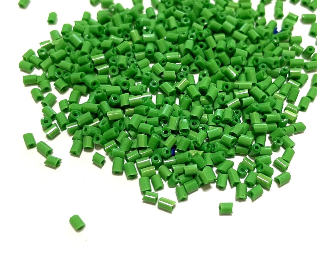 20 Grams Opaque Green Bugle Beads 2mm N0.BST25101 Etsy