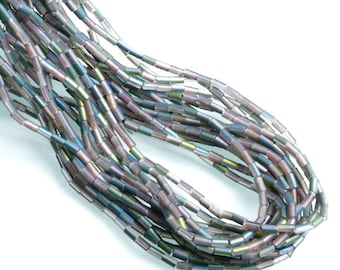 1 Strand of Matte Colorful Tube Glass Beads (No.CLD3-463)