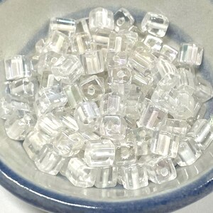 20pcs of White Core Cube AB Glass Beads 5mm (No.SQA1-2931)