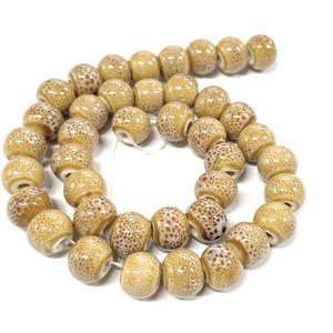 1 Strand (40pcs) of Brown Mixed Ceramic Beads 6mm(No.CM4-423A)