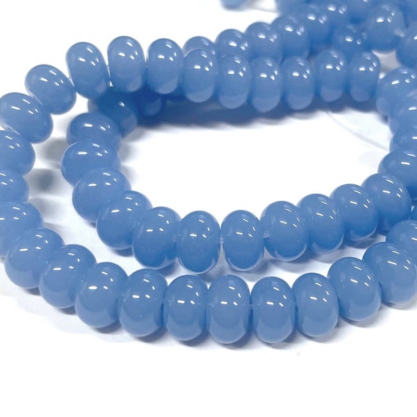 1 Strand(86pcs) of Blue Abacus Glass Beads 8mm Smooth Rondelle Glass Beads(NO.SP78-2170)