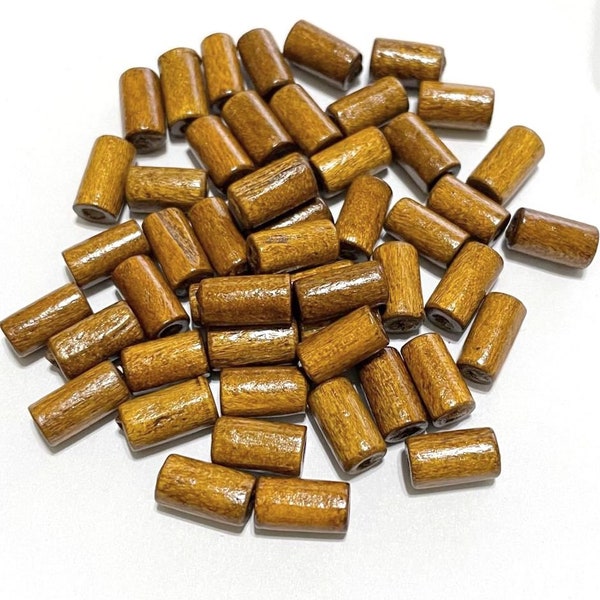 50pcs of Brown Wood Beads Wood Tube Beads 12x6mm(No.CLD2)