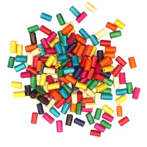 50pcs of Mixed Color Wood Beads Wood Tube Beads 12x6mm(No.CLD3)