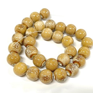 1 Strand (30pcs) of Brown Mixed Color Ceramic Beads 10mm (No.CM40-432)