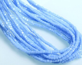 1 Strand (195pcs) of Opaque Blue Cube Glass Beads 2mm  (No.SQ175-1684)