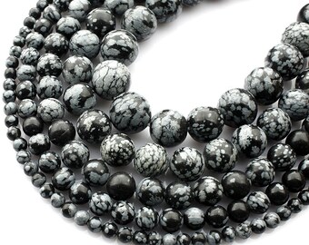 Black Sea Sediment Jasper Round Stone Beads: 4mm 6mm 8mm Strand