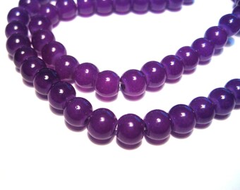 1 Strand (200pcs) Purple Imitation Jade Glass Beads 4mm(NO.GL3-1784)