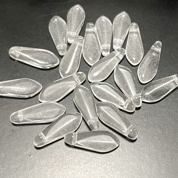 20pcs of Frosted White Dagger Beads Glass Beads 16x6mm( No.DG9-1578)