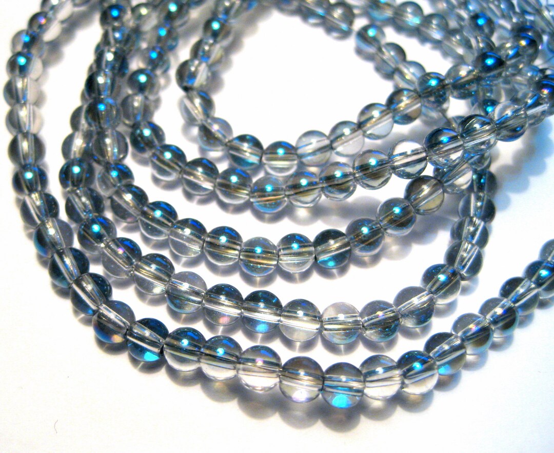 1 Strand 208pcs of Gray AB Smooth Round Glass Beads 4mm - Etsy