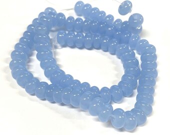 1 filo di perline di vetro a forma di abaco azzurre, perline di vetro lisce a rondella da 8 mm (N0.SP4-No.3359)