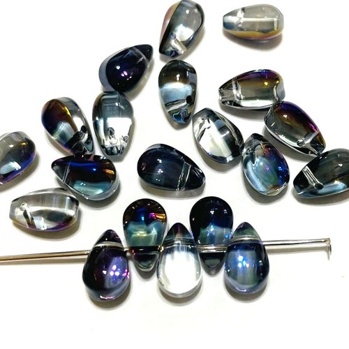 5x7mm Teardrop Beads for Jewelry Making Czech Glass Beads Etsy